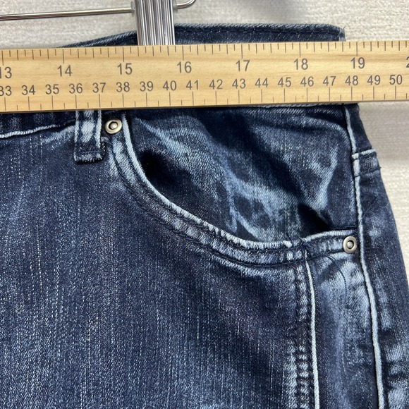 Vintage Y2K Baccini Denim Skirt Maxi 18W Retro Patchwork Stretch Modest Boho - Picture 6 of 8